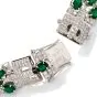 Diamond Emerald 18K White Gold Geometric Link Bracelet