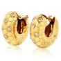 O.J. Perrin Vintage Diamond 18K Yellow Gold Scales French Hoop Earrings