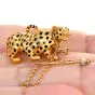 Carrera Y Carrera for Celllini Diamond Ruby 18K Gold Rare Panther Leopard Cheetah Enamel Pin Pendant