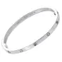 Cartier Love Diamond 18K White Gold Small Model Bangle Bracelet Size 16