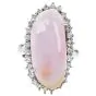Certified GIA Conch Pearl Diamond Platinum Cocktail Ring