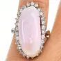 Certified GIA Conch Pearl Diamond Platinum Cocktail Ring