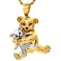 Ralston Vintage Diamond Ruby Sapphire 18K Gold Teddy Bear Collectible Pin Brooch Pendant