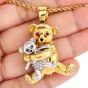 Ralston Vintage Diamond Ruby Sapphire 18K Gold Teddy Bear Collectible Pin Brooch Pendant