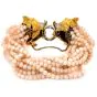 Retro Diamond Emerald 18K Tiger Head Coral Beaded Bracelet-Dover Jewelry