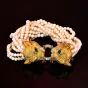 Retro Diamond Emerald 18K Tiger Head Coral Beaded Bracelet-Dover Jewelry
