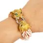 Retro Diamond Emerald 18K Tiger Head Coral Beaded Bracelet-Dover Jewelry