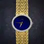 Vintage Piaget Diamond Lapis Lazuli Dial 18K Gold Ladies Watch