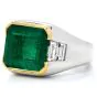 Bvlgari Bulgari 4.59cts Emerald Diamond Platinum Estate Pinky Cocktail Ring