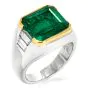 Bvlgari Bulgari 4.59cts Emerald Diamond Platinum Estate Pinky Cocktail Ring