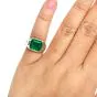 Bvlgari Bulgari 4.59cts Emerald Diamond Platinum Estate Pinky Cocktail Ring