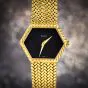 Piaget Vintage Ref 9559 18K Yellow Gold Hexagonal Black Dial Ladies Watch