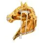 Italian Exceptional Diamond Ruby 18K Yellow Gold Horse Head Brooch Pin