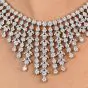 Estate 24.00 Carat round-cut  Diamond 18k gold Fringe Necklace