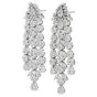 Estate 6.91cts Diamond 18K White Gold Floral Link Dangle Drop Earrings