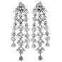 Estate 6.91cts Diamond 18K White Gold Floral Link Dangle Drop Earrings 