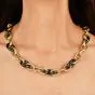 David Yurman 18K Yellow Gold Hematite 17 mm Link Necklace - Dover Jewelry