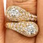 Cartier French Diamond 18K Yellow Gold Bypass Cluster Engagement Ring