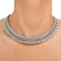 Vintage Deco 11.79Cts Diamond Platinum Floral Link Collar Necklace 
