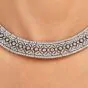 Vintage Deco 11.79Cts Diamond Platinum Floral Link Collar Necklace 