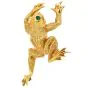 Vintage Kurt Wayne Emerald 18K Yellow Gold Frog Brooch Pin