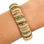 Vintage 6.00cts Diamond Sapphire Emerald 18K Yellow Gold Textured Link