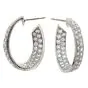 Oscar Heyman  Diamond Platinum Inside Outside Hoop Earrings 