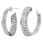 Oscar Heyman  Diamond Platinum Inside Outside Hoop Earrings 