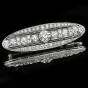  Antique Deco 6.55cts  Old European Diamond Platinum Filigree Brooch Bar Pin