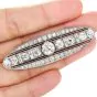  Antique Deco 6.55cts  Old European Diamond Platinum Filigree Brooch Bar Pin