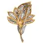 Vintage 9.80cts Diamond Flower 18k Gold  Platinum Brooch Pin
