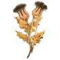 Buccellati Vintage Large Thistle Flower 18K Gold  Silver Morning Brooch Pin