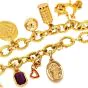 David Yurman Italian Diamond Ruby 22K 18K 14K Yellow Gold Link Charm Bracelet