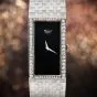 Chopard Diamond Onyx 18K White Gold Rectangular Vintage Winding  Ladies Watch