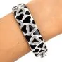 Roberto Coin Diamond Black Onyx 18K White Gold Bangle Bracelet
