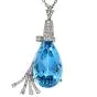 Vintage Santa Maria Aquamarine Diamond Swirl Gold Pendant Pin Pendant