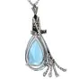 Vintage Santa Maria GIA Aquamarine Diamond Swirl Gold Pendant Pin Pendant