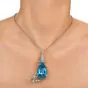 Vintage Santa Maria Aquamarine Diamond Swirl Gold Pendant Pin Pendant