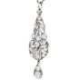 Antique Old European Cut Diamond Platinum Floral Filigree Dangle Pendant