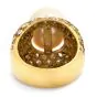 Retro Vintage 5.50ct Diamond South Sea Pearl 18K Yellow Gold Pave Cocktail Ring