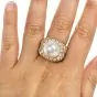 Retro Vintage 5.50ct Diamond South Sea Pearl 18K Yellow Gold Pave Cocktail Ring