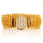 Vintage 1.50cts Diamond 24K Beaded Spike Mesh Bracelet-Dover Jewelry