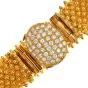 Vintage 1.50cts Diamond 24K Beaded Spike Mesh Bracelet-Dover Jewelry