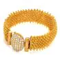Vintage 1.50cts Diamond 24K Beaded Spike Mesh Bracelet-Dover Jewelry