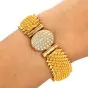 Vintage 1.50cts Diamond 24K Beaded Spike Mesh Bracelet-Dover Jewelry