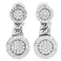 Bvlgari Pave Diamond 18K White Gold Bulgari Tubogas  Dangle Clip On Earrings