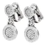 Bvlgari Pave Diamond 18K White Gold Bulgari Tubogas  Dangle Clip On Earrings