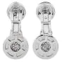 Bvlgari Pave Diamond 18K White Gold Bulgari Tubogas  Dangle Clip On Earrings