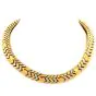 Bvlgari Spiga Bulgari 18K Two Tone Gold Chevron Link Choker Necklace