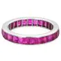 Modern Ruby 18K White Gold Stackable Eternity Band Ring